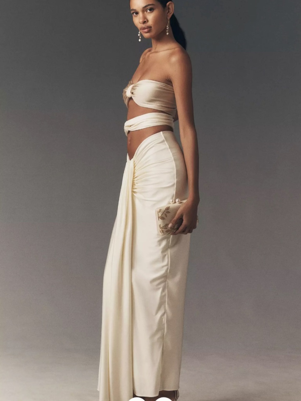 Baobab 'Giselle' Strapless Cutout Maxi Dress in Marble Ivory - Picture 3 of 4